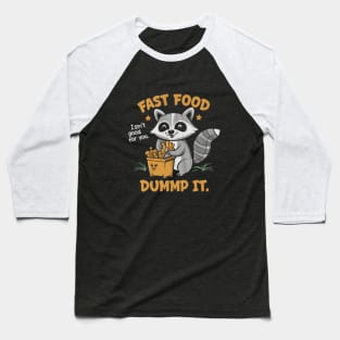 Raccoon Fast Food Baseball T-Shirt